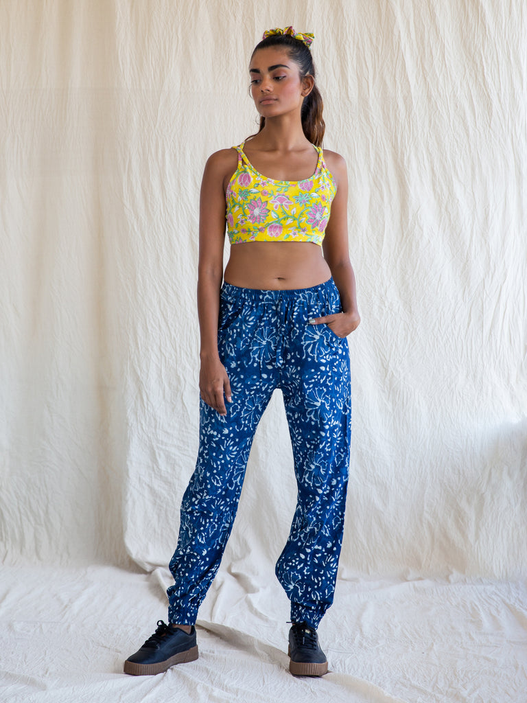 block print cotton joggers and pants made in India