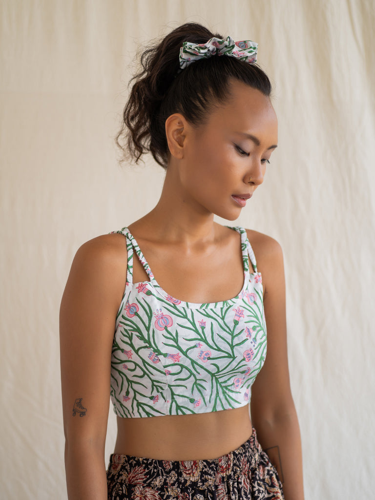 Buy Yoga Top, Built in Bra, Lace up Back, Natural Cotton Fiber, Psy Printed  Festival Wear, Slow Fashion Chakra Dance Clothes, Ethical Breathable Online  in India 